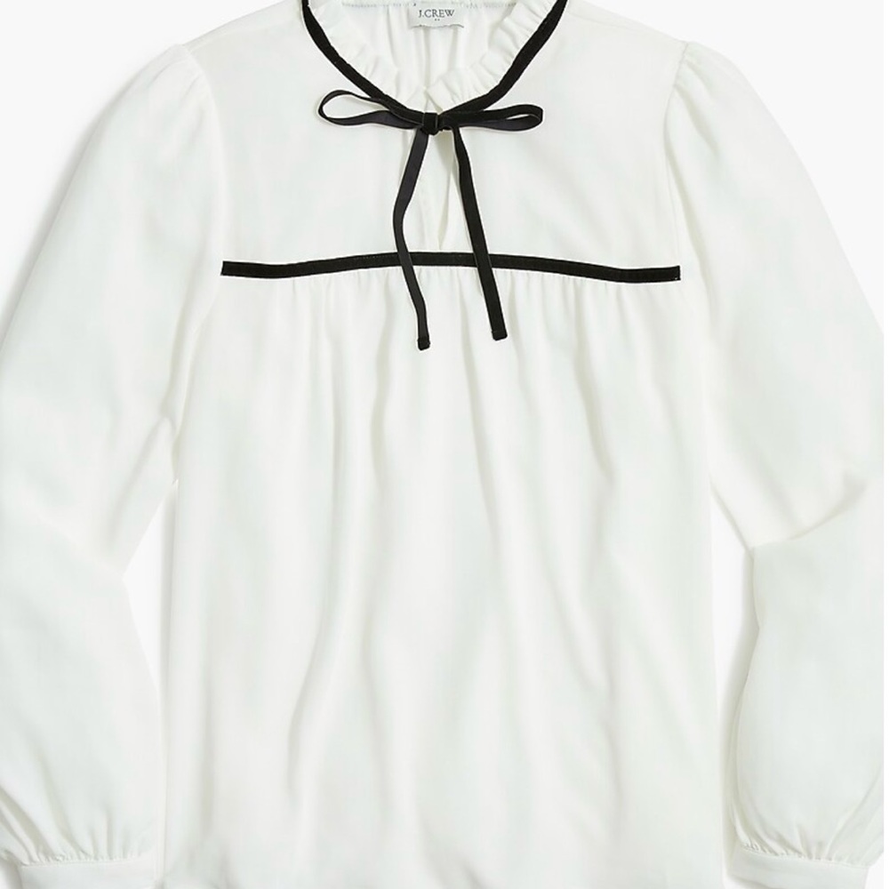 J.Crew Factory Velvet Tie-Neck Blouse NWT